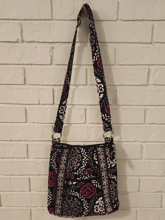 Vera Bradley Handbags - Vera Bradley Quilted Floral Crossbody Bag in Black, Pink & Gray